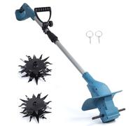 ERYUE Cultivateur électrique sans Fil 21V, Vitesse Efficace pour Le Jardinage, Culture du Sol, Portable (Machine Nue Double Lames)
