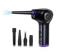 ERYUE Dépoussiéreur d'air électrique Puissant, 60000 TR/Min, pour la Maison, PC, sans Fil, 5 Buses, Rechargeable, Nettoyage Intérieur de Voiture (Violette #-1)