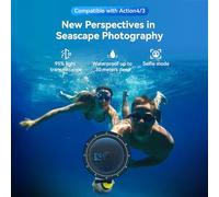 ERYUE Dome Port, Lentille étanche de Plongée à clarté Améliorée pour la Plongée en Apnée avec Dragonne, Boîtier Sous-marin de 30 M