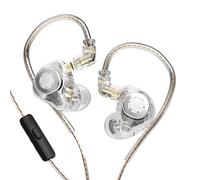 ERYUE Écouteurs Intra-Auriculaires à Double unité Dynamique Magnétique, avec Basses de Choc, Câble Mis à Jour, pour Performances sur Scène, Matériau Métal + Résine (avec Micro)