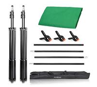 ERYUE Ensemble de Toile de Fond Vert Hautement saturé + Matériau Polyester-Coton Lisse + pour L'incrustation Chroma, Effets D'écran Vert Spéciaux + Taille 2 X /6,6 X 10 Pieds + 3 Pinces, Support