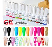 ERYUE Ensemble de Vernis à Ongles Fluorescents, 12 Pièces de Vernis à Ongles en Forme D'araignée pour Designs D'ongles Uniques, Gel Manucure Sûr et Inoffensif