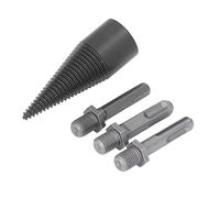 ERYUE Foret à Outil de Fendage de Bûches en Acier au Carbone avec Tige Hexagonale pour Fendre Le Bois Chauffage, Fixation Efficace pour Foret à Bûches avec Revêtement Ti, Convient (32MM)