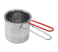 ERYUE Friteuse Japonaise Tempura, Mini Marmite Facile à Nettoyer avec Panier Passoire et Poignée pour Crevettes Frites, Poisson, Matériau en Acier Inoxydable 304