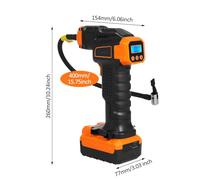 ERYUE Gonfleur de Pneu Portable sans Fil 150 Psi, Compresseur d'air Rapide pour Voitures et Vélos, avec 5 Piles Rechargeables - Gonflage Efficace pour Les Aventures en Plein Air