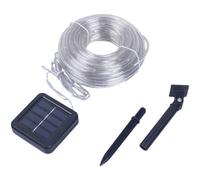 ERYUE Guirlande Lumineuse Solaire à LED, 4 Couleurs Changeantes RVB, éclairage Paysager de Jardin Extérieur avec Capteur de Lumière, pour Décoration Festive Fête Mariage (100LED)