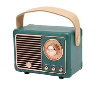 ERYUE Haut-Parleur Rétro HiFi Stéréo Son Surround 360 Degrés 3 Heures de Lecture Mini Haut-Parleur Vintage avec, Disque U, Petite Carte Mémoire, pour Une Utilisation Portable en (Verte)