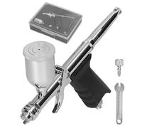 ERYUE Kit D'aérographe Efficace à Double Action, Buse 0.3/0.5mm pour la Conception de Peinture à la Main pour Modèle/Illustration/Maquillage de Gâteau, Matériau en Métal T217B (Multicolore #-1)