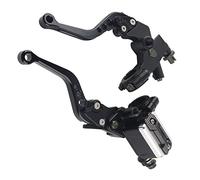 ERYUE Kit de Leviers de Réservoir de Maître-cylindre de Frein et D'embrayage de Moto Réglables, Ajustement Universel pour Aluminium CNC, avec Base de Rétroviseur pour L'installation