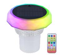 ERYUE Lampe Solaire de Piscine en Forme de Champignon Flottant avec 6 Modes D'éclairage, Distributeur Chlore étanche IP68 pour Piscine, Matériau ABS Blanc (1 pièce)