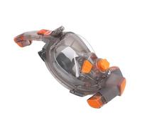 ERYUE Lunettes de Plongée Complètes Anti-buée, Vue Panoramique à 180 Degrés avec Tube Respiratoire Pliable pour équipement de Plongée en Apnée, Orange Gris (S M)