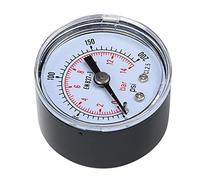 ERYUE Manomètre Axial à Double échelle, Cadran Transparent, Boîtier Métallique 1/8 BSPT pour la Mécanique Automobile (0-200psi,0-14bar)