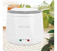 ERYUE Mini Cuiseur à Riz électrique Portable pour Utilisation en Voiture Blanc, Cuiseur 1,6 L pour Voyage Camping Pique-nique, Revêtement Antiadhésif, Mini électrique Aliments Chauds, Portable 12 V