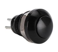 ERYUE Mini Interrupteur à Bouton-poussoir momentané de Voiture étanche, Anti-déflagrant et Anti-choc en Laiton plaqué Argent, adapté à la Modification du Véhicule (Noir)