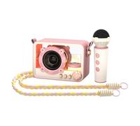 ERYUE Mini Machine de karaoké avec 2 Microphones sans Fil, Haut-Parleur BT et Ensemble de Micros, Système Portable, qualité Sonore Riche pour Performances Mémorables (Microphone Unique)