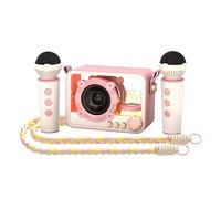 ERYUE Mini Machine de karaoké avec 2 Microphones sans Fil, Haut-Parleur BT et Ensemble de Micros, Système Portable, qualité Sonore Riche pour Performances Mémorables (Double Microphone)