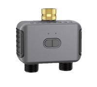 ERYUE Minuterie D'arrosage BT avec Vanne D'eau à Double Sortie, Contrôleur D'irrigation de Jardin Intelligent pour Pelouses, classé IP55 pour Potagers (Prise UE)