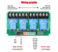 ERYUE Module de Relais de Charge 30A qualité Supérieure, Isolation par Optocoupleur à 4 Canaux, Déclencheur Haut et Bas 5V 12 Volts 24 Volts pour les Expériences Développement D'amateurs (12V)