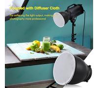 ERYUE Mount Plat de beauté de 17,8 Cm avec Grille en Nid d'abeille et Chaussette Diffuseur pour Flash Stroboscopique Studio, Intérieur Réfléchissant argenté pour Une Sortie Lumière Douce, Matériau