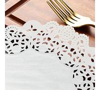 ERYUE Napperons Ronds en Papier en Dentelle Blanche, pour Aliments Frits, Pizza, Desserts, Gâteaux, Fleur Creuse, Papier Absorbant l'huile pour Collations Délicates, 150 Pièces (150 pièces de