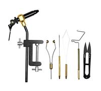 ERYUE Outil Multi-Fonction, 6 pièces Outils de Montage de Mouches Kit combiné étau de Montage de Mouches Porte-canette enfileur Aiguille Fouet Finition Ciseaux