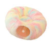 ERYUE Peekaboo Lit Tunnel pour Chat - Grotte Pliable en Peluche pour Chat D'intérieur - Jouet Multifonction Amovible Les Amoureux des (Multicolore)