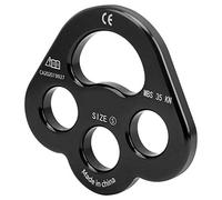 ERYUE Plaque de Gréement à 3 Trous, Ancre à Force de Charge élevée pour L'escalade et les Activités Plein Air, Alliage D'aluminium 90g (Noir)