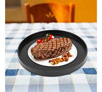 ERYUE Plateau Antidérapant Rond Noir élégant en Bois, Table de Service Durable pour café de Magasin à Domicile, 11,8 Pouces, Idéal pour Servir du thé, du café et Gâteaux (30 cm)