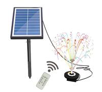 ERYUE Pompe à eau solaire avec lumière colorée et télécommande Kit de 17 buses transparentes couche Pompe de fontaine solaire 7 W Batterie intégrée de 3 000 mAh Débit maximum de 400 L/H Pompe