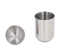 ERYUE Porte-Coton-tige Anti-poussière en Acier Inoxydable pour le Rangement de la Salle de Bain, 304 Boîtes Brillantes avec Couvercle pour Boule Coton, Décoration Idéale la Salle Bain, 14 Cm,