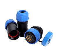 ERYUE Prise D'aviation SP21 étanche de Haute qualité pour Lampes Extérieures, Connecteur 2/3/4/5/7/9/12 Broches avec Protection IP68 (7 Broches)