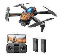 ERYUE Quadricoptère télécommandé à Double Caméra sans Balais avec évitement d'obstacles, Idéal pour la Photographie Aérienne, Mini Avion Pliable avec 3 Batteries pour Débutants ou Passionnés (-2)