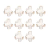 ERYUE Raccord de Tuyau en PVC de Haute qualité, Connecteur coudé à 5 Voies 20mm pour Meubles D'intérieur et D'extérieur, 10 Pièces (Blanc)