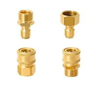 ERYUE Raccords de Nettoyeur Haute Pression à Connexion Rapide, Adaptateurs en Laiton de qualité pour Tuyau, Pompe, 4 Pièces (Or)