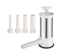 ERYUE Remplisseur de Viande Vertical en Acier Inoxydable de 3,3 Lb, sans Alimentation, Presse Manuelle, Machine à Saucisses Faite Maison avec Tubes Farce 4 Tailles pour une Utilisation en Cuisine à