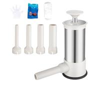 ERYUE Remplisseur de Viande Vertical en Acier Inoxydable de 3,3 Lb, sans Alimentation, Presse Manuelle, Machine à Saucisses Faite Maison avec Tubes Farce 4 Tailles pour une Utilisation en Cuisine à