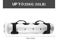 ERYUE Sac d'eau Aquatique pour Entraînement Physique, Renforcement Musculaire sacré, Sujets de Base, Sacs pour Exercices D'entraînement Portant 25 Kg Applicable Hommes et Femmes PVC Transparent 20