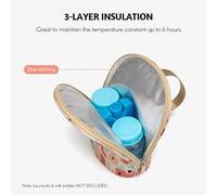 ERYUE Sac Isotherme pour Lait Maternel, Contrôle de la Température à 3 Couches pour les Voyages D'allaitement, Tissu Oxford Imperméable Rose/gris 16,0 X 10,5 X 21,0 Cm (Gris)