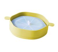 ERYUE Seau à Pop-corn en Silicone avec Poignée, Pliable, Grande capacité, Résistant à la Chaleur, pour -ondes (Jaune Terre)