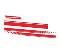ERYUE Sticker de Voiture, 5 pièces Universel Voiture Rouge Course Corps côté Bande Jupe Toit Capot Autocollant pour Toutes Les Voitures PVC décalcomanie
