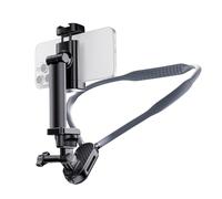 ERYUE Support de Cou Magnétique pour Téléphone, Sangle Flexible pour 15/14/13/12, Vidéo POV Stable Femmes et Hommes (Silicone/Acier/Aluminium) (YD-NH004)