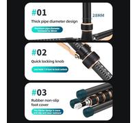 ERYUE Support de Lumière Flexible Réglable à 4 Sections pour Lumière Vidéo, compatibilité Polyvalente avec Vis 1/4 Pouces et 3/8 Pouces pour Studio de Cinéma (Fibre de Carbone)