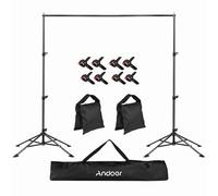 ERYUE Support de Toile de Fond pour Photographie, Système Support en Métal Stable pour Enregistrement Vidéo Portrait Mariage, Fond à 4 Pieds avec Sacs Sable Les Besoins Créatifs