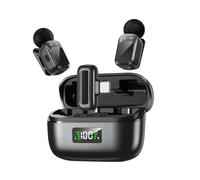 ERYUE Système de Microphone Lavalier sans Fil de Haute qualité avec Batterie Longue Durée, Micro Professionnel Léger pour Ordinateurs Portables, Paquet 2