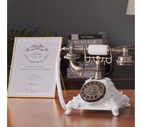 ERYUE Téléphone avec Livre d'or Audio Rétro avec capacité D'enregistrement de 8 Go pour Messages de Mariage - Convient pour Fête Prénuptiale, Taille Compacte - Blanc (Blanc)
