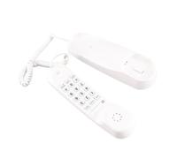 ERYUE Téléphone Fixe Filaire, Facile à Utiliser, Fonction Pause, Recomposition du Dernier Numéro, Matériau ABS, Blanc, Installation sur Table ou Mur, Touches Lumineuses, Largement