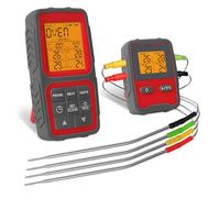 ERYUE Thermomètre Alimentaire Magnétique Intelligent, Contrôle par Application avec Alarme de Synchronisation, Sondes à Viande Très Précises, 2 Sondes/4, pour Barbecue de Jour et Nuit, Cuisine (4