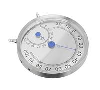 ERYUE Thermomètre Rond en Acier Inoxydable, étanche et Résistant à la Chaleur, pour Stations Météorologiques Extérieures, Décoration Murale de la Maison, Thermomètre à Affichage Cadran pour Salons