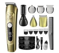 ERYUE Tondeuse à Cheveux Fil, Rasoir Ultra Tranchant pour Homme, Multifonction, 6 en 1, Kit Rechargeable pour un Rasage Efficace, Cadeau Papa/mari, étanche, écran LED