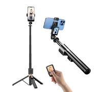 ERYUE Trépied Selfie Stick 2 en 1 pour avec écran de Projection à Obturateur à Distance sans Fil, Trépied de Téléphone en Aluminium 170 Cm pour Selfie Direct et Diffusion Photos Groupe Appareils iOS